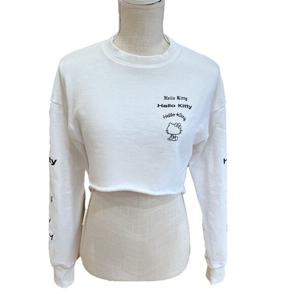 Fig & Viper White  Hello Kitty Pullover Raw Hem Sweater 
Size M - Picture 2 of 11